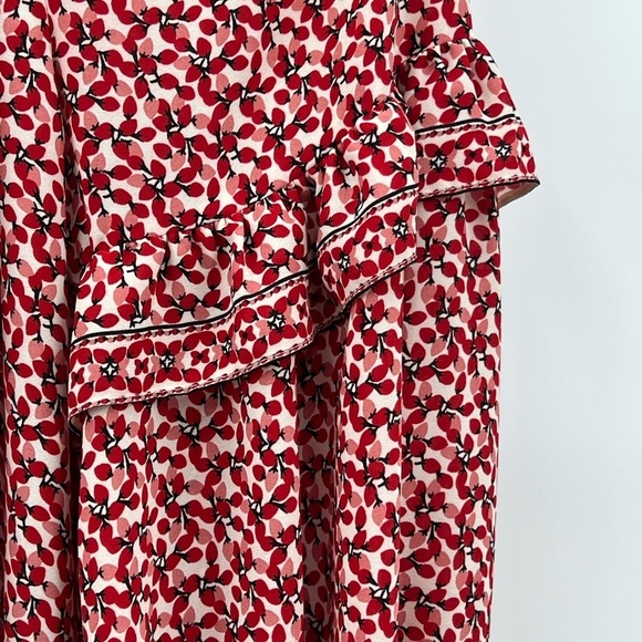 Max Studio Red and White Patterned Blouse - Picture 5 of 9